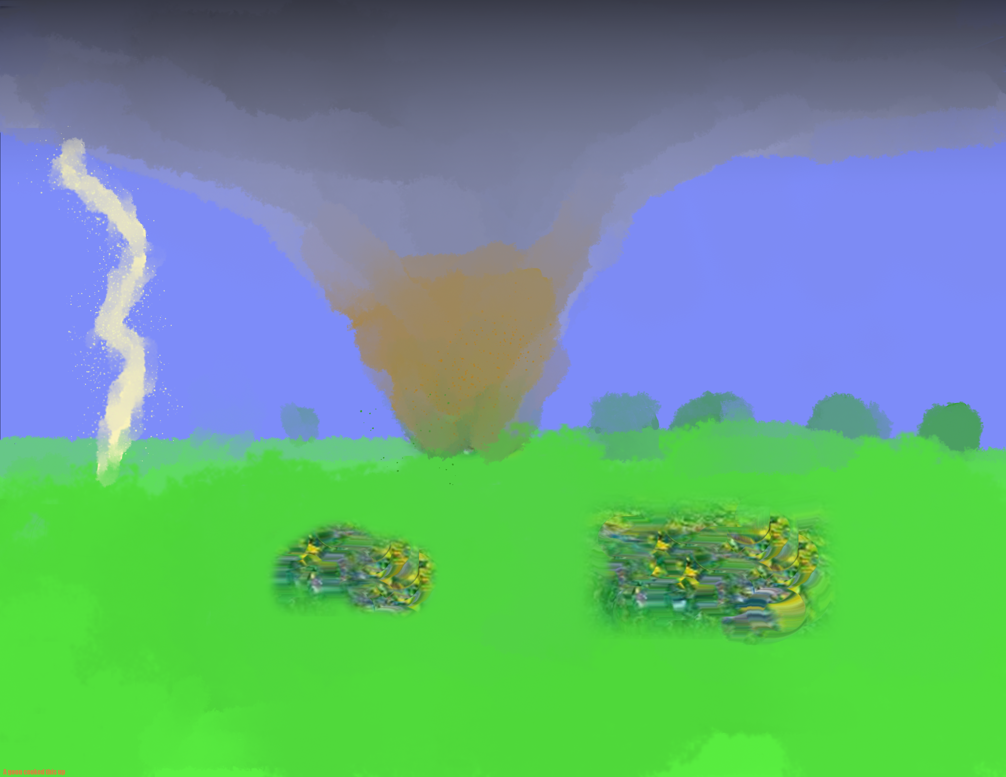 Oil painting with a tornado I guess.